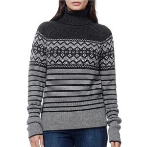 Icebreaker Women's Fair Isle Aura Turtleneck Merino Wool Sweater Size XL Preppy